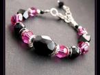 Daiktas Fuschia Black Swarovski apyrankė