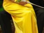 Daiktas Ilga šilkinė geltona suknelė