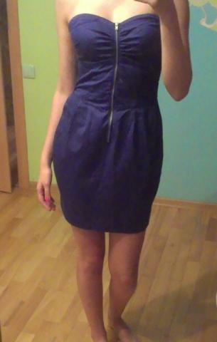 Daiktas Violetinė suknelė be petnešėlių