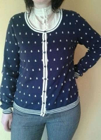 Daiktas Medvilnis megztukas melynas baltas