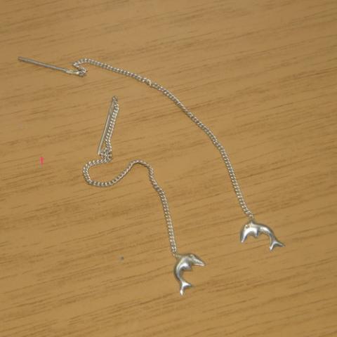 Daiktas sidabriniai auskarai delfinai