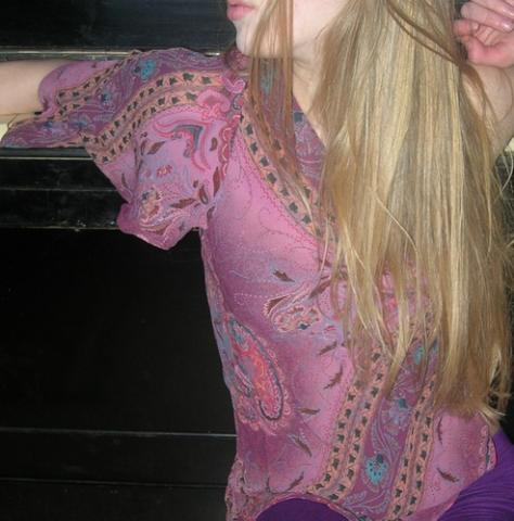 Daiktas raštuota violetinė palaidinė