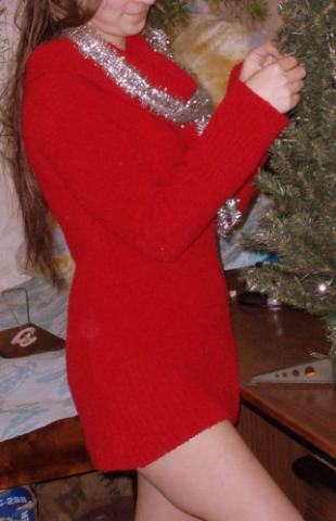 Daiktas raudonas švelnutis megztukas