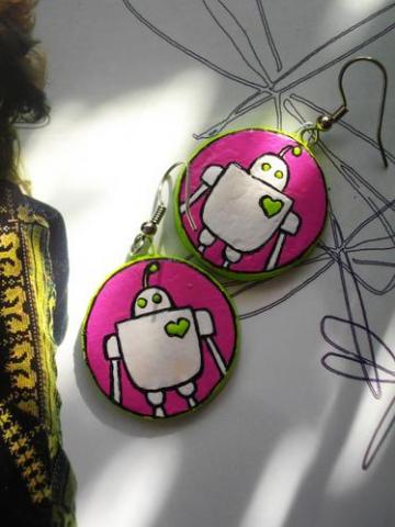 Daiktas auskarai-robotai