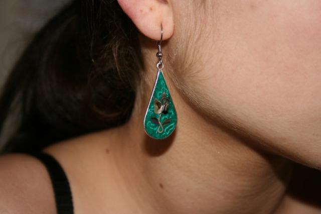 Daiktas zali auskarai