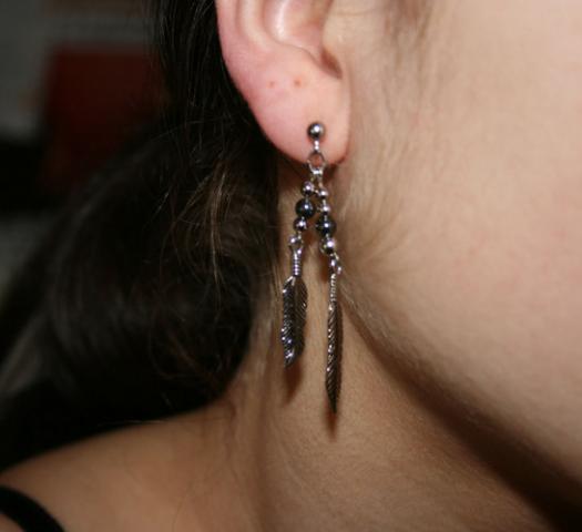 Daiktas auskarai plunksneles