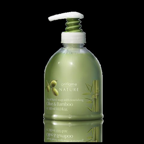 Daiktas skystas muilas su maitinamosiomis alyvogemis ir bambukais