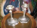 Daiktas Dvi porinės sidabruotos žvakidės. 