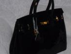 Daiktas Juoda odinė lakinė Hermes rankinė