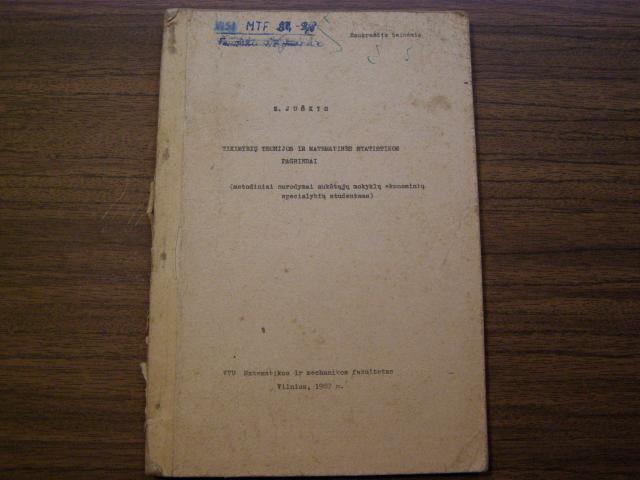 Daiktas Tikimybiu teorijos ir matematines israiskos pagrindai