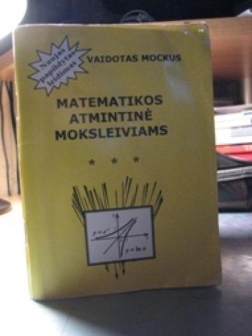 Daiktas Vaidotas Mockus Matematikos atmintinė moksleiviams