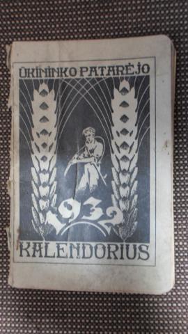 Daiktas ukininko patarejo,kalendorius.1932m