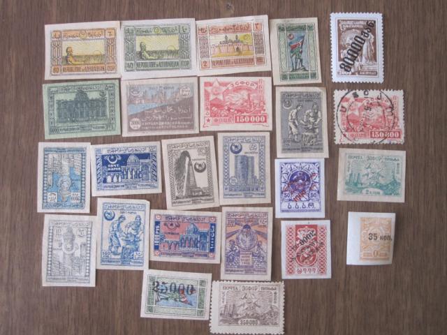 Daiktas Įvairūs seni pašto ženklai.