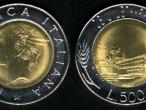 Daiktas Italijos 500 liru 1991m