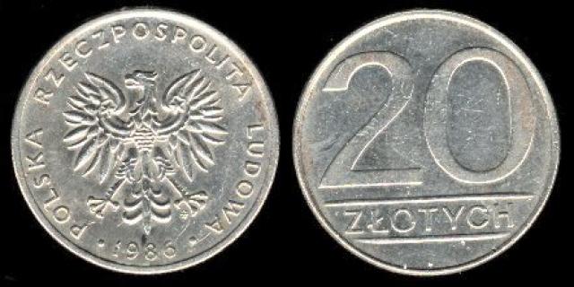 Daiktas Lenkijos 20zlotu 1985m