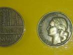 Daiktas 4 skirtingos Prancūzijos monetos