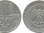 Daiktas 20zlotu masivi moneta 1974