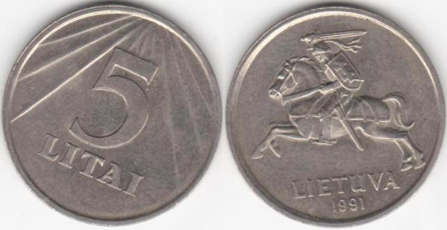 Daiktas Perku 5 litus 1991 metų