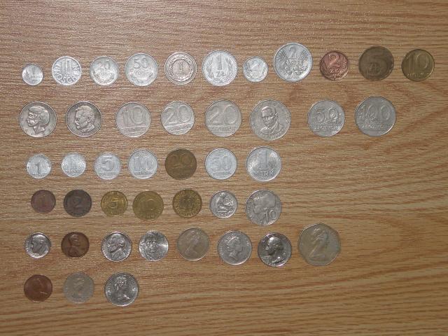 Daiktas Lenkiskos, vokiskos, angliskos ir kanadietiskos monetos  