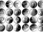 Daiktas Proginiu latu komplektas pilnas (24 monetos), rinkinys, latai, monetos
