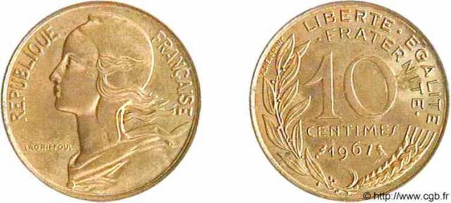 Daiktas republique francaise 1967 10 centimes