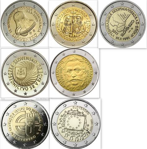 Daiktas Slovakijos 2EUR progines monetos