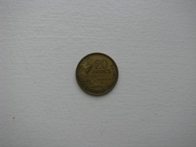 Daiktas Prancūzijos 20 francs 1951B