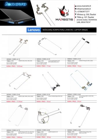 Daiktas Lenovo kompiuterio lankstai, vyriai, ekrano laikikliai