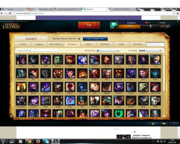 Daiktas League of legends accountas