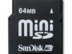 Daiktas 64 mb mini SD KORTELE