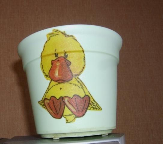 Daiktas vazonėlis su ančiuku