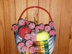 Daiktas rankų darbo krepšelis su dekoracijom